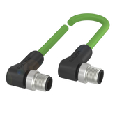 Balluff Cordset, M12 male 90deg D-code 4-pin / M12 male 90deg A-code 4-pin, 1m Balluff